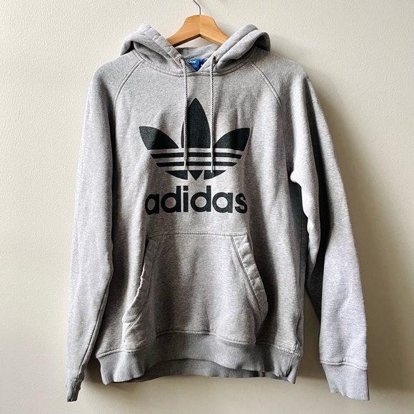 Grey Adidas Logo Hoodie - Picture 2 of 4